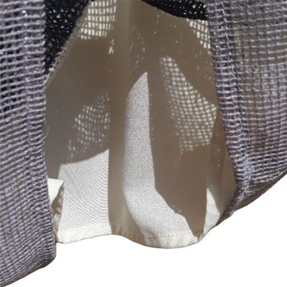 BCBCGENERATION Metallic Mesh Striped Full Wide Shorts White Silver Black Sz 4 - Picture 6 of 8